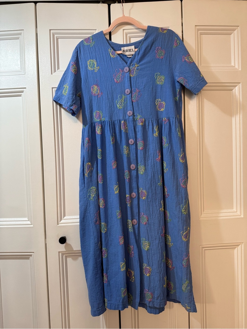 Vintage Button-Front Maxi Dress